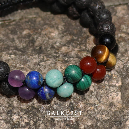 7 Chakra Healing Bracelet,Double Stacked, 8mm