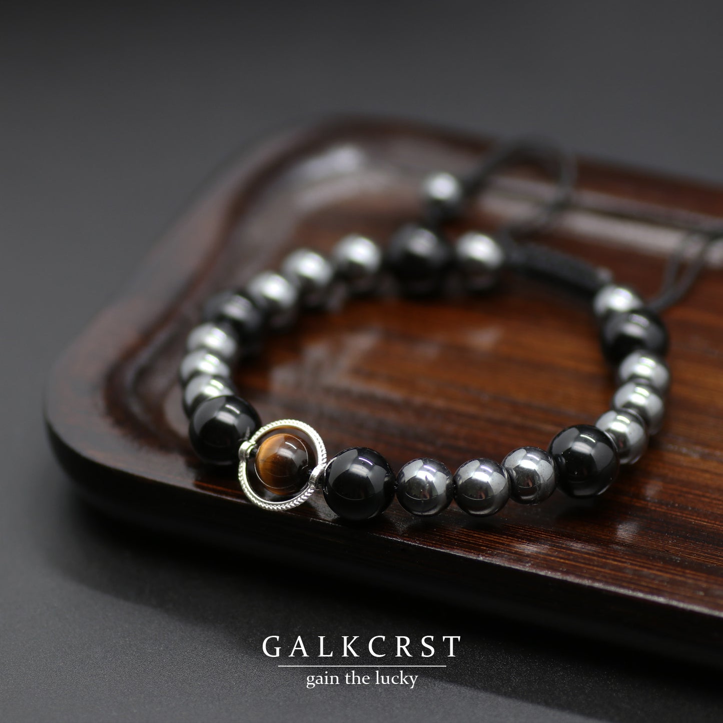 Black Obsidian, Tiger Eye & Hematite Bracelet