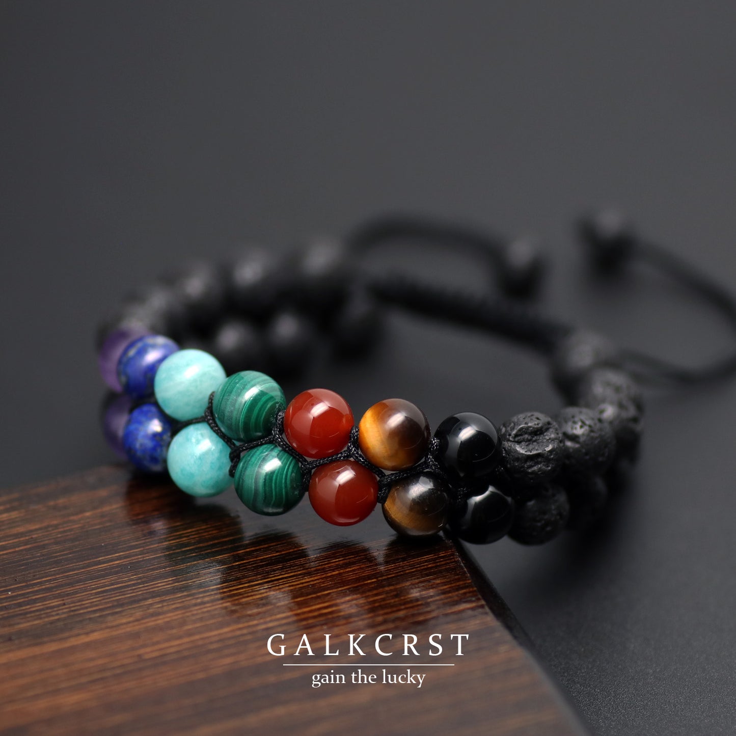 7 Chakra Healing Bracelet,Double Stacked, 8mm