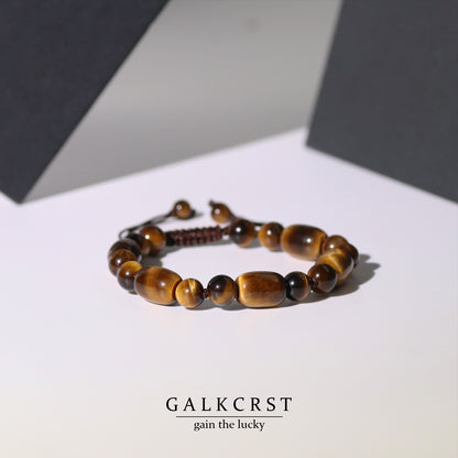 Barrel-shaped Tiger Eye stone Bracelet