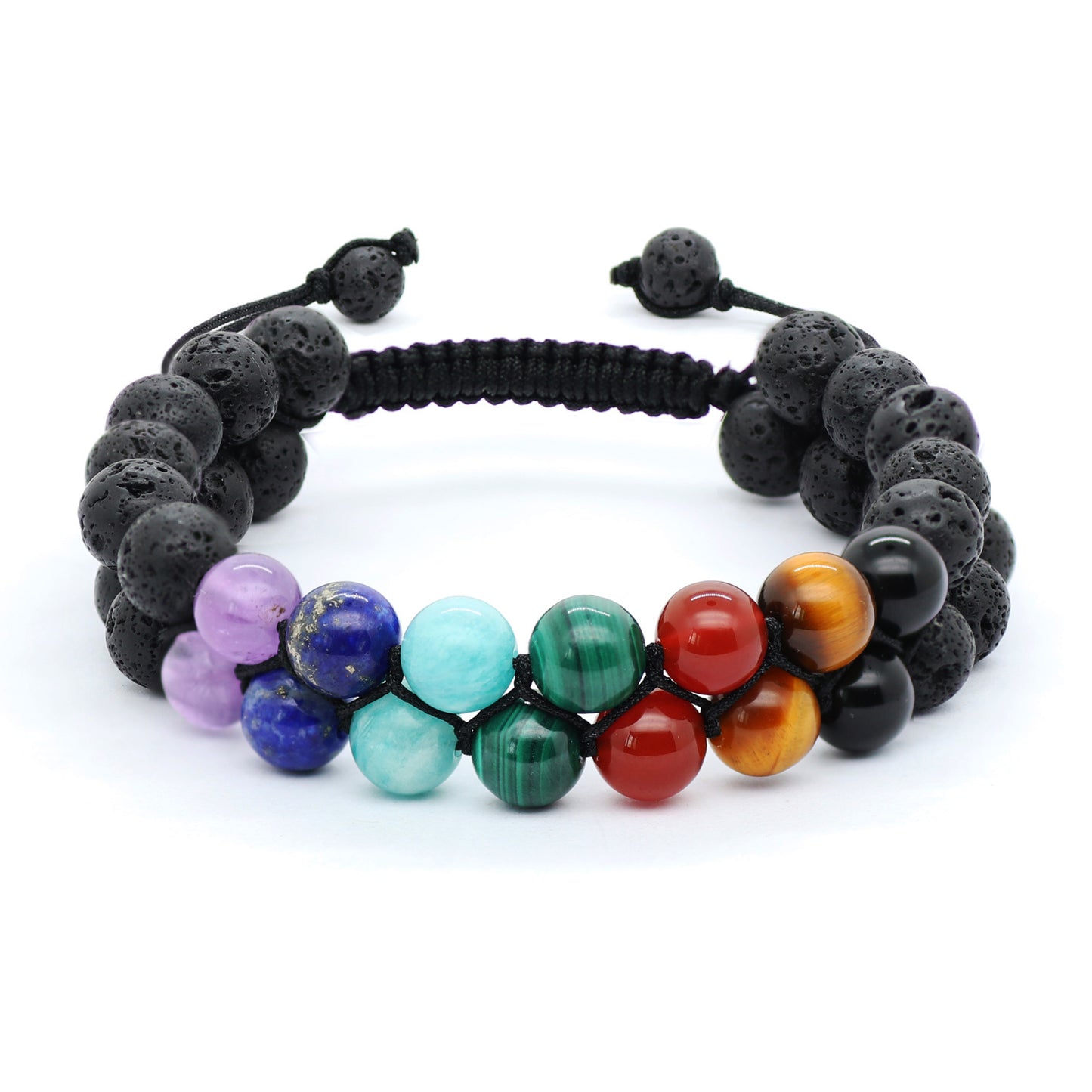 7 Chakra Healing Bracelet,Double Stacked, 8mm