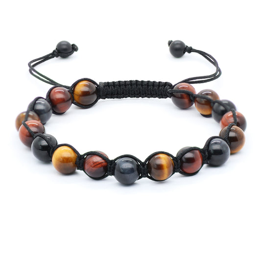 Tiger Eye Triple Prtoection Beaded Bracelet, 8mm